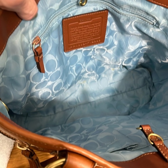 Coach Cognac Burnished Leather Legacy Gigi Shopper Tote Shoulder Bag - Picture 9 of 12